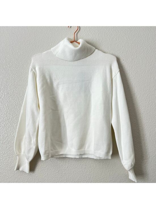Lulus Sweaters - Lulus ivory cream turtleneck sweater bishop balloon sleeves
